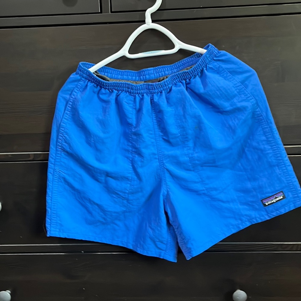 Men’s Patagonia baggies 5 inch inseam blue swim shorts size small